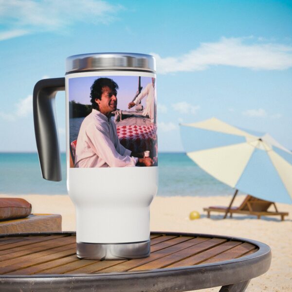 Imran Khan Stainless Steel Travel Mug with Handle, 14oz V31 - Image 7