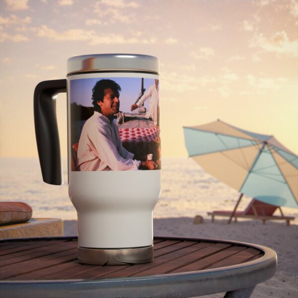 Imran Khan Stainless Steel Travel Mug with Handle, 14oz V31 - Image 8