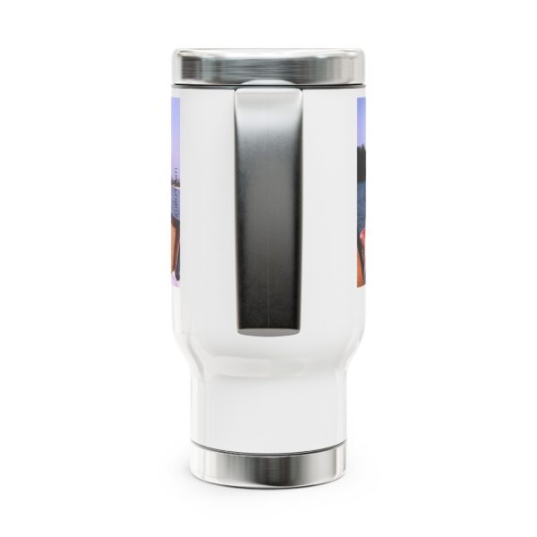 Imran Khan Stainless Steel Travel Mug with Handle, 14oz V31 - Image 4