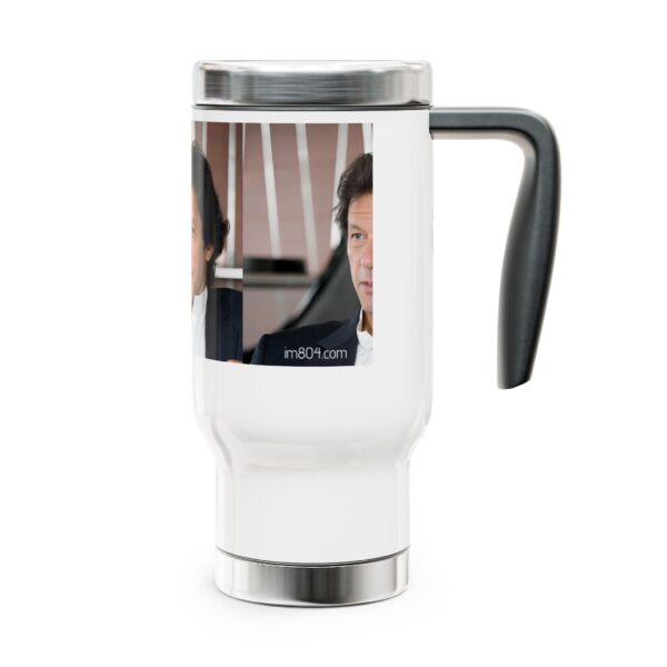 Imran Khan Stainless Steel Travel Mug with Handle, 14oz V43 - Image 5