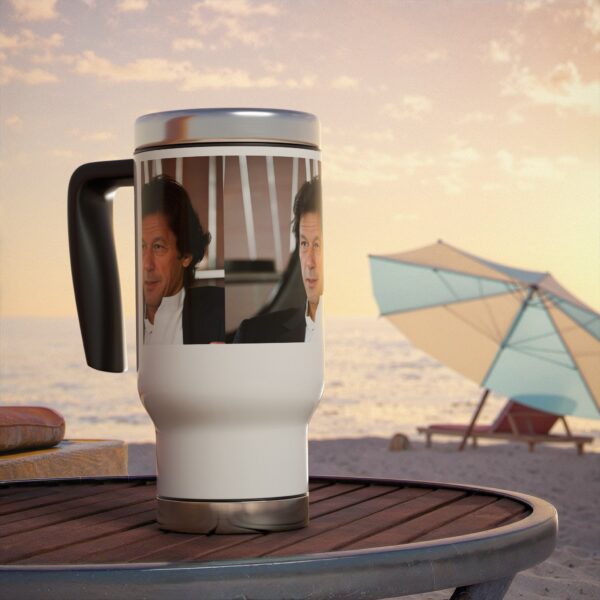 Imran Khan Stainless Steel Travel Mug with Handle, 14oz V43 - Image 8