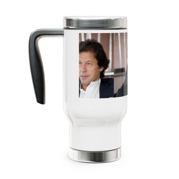 Imran Khan Stainless Steel Travel Mug with Handle, 14oz V43 - Image 3